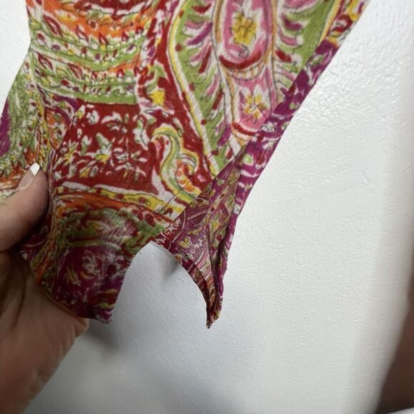 j. h. collectibles Button-Up SheerBlouse Tunic Size L Women’sBohoPaisleyFestival - Picture 5 of 13